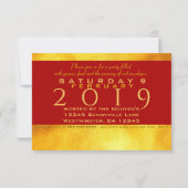 REd Gold Pig papercut 2019 partijuitnodiging Kaart (Achterkant)