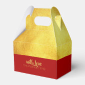 Red Gold Pig papercut 2019 Party Favor Box gable Bedankdoosjes (Achterkant)