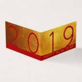 REd Gold Pig papercut 2019 Party Folded Card Visitekaartje (Buitenkant)