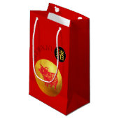 Red Gold Pig Papercut Chinees nieuwjaar Zodiac SGB Klein Cadeauzakje (Voorkant Gekanteld)