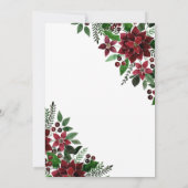 Red Gold Poinsettia Floral Corporate Kerstmis Kaart (Achterkant)