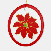 Red Gold Poinsettia Keramisch Ornament (Links)