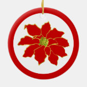 Red Gold Poinsettia Keramisch Ornament (Achterkant)