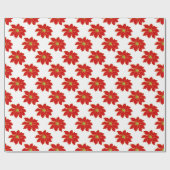 Red Gold Poinsettia Patroon Cadeaupapier (Vlak)