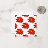 Red Gold Poinsettia Patroon Notitiekaartje (Voorkant / Achterkant in situ)