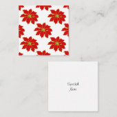 Red Gold Poinsettia Patroon Notitiekaartje (Voorkant / Achterkant)