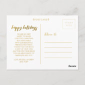 Red Gold Prettige feestdagen Xmas Foto Lijst Brief Briefkaart (Achterkant)