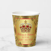 Red Gold Prince Baby shower papieren bekers (Achterkant)