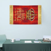Red Gold Prince Crown Boy Baby shower Spandoek (Beurs)