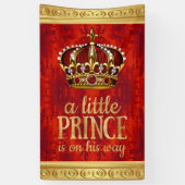 Red Gold Prince Crown Boy Baby shower Spandoek (Verticaal)