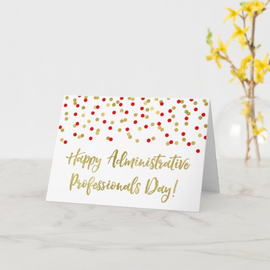 Red Gold Professional Professional Day Kaart (Gele Bloem)