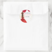 Red & Gold Quinceañera Custom Round Sticker (Tas)