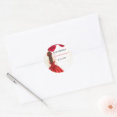 Red & Gold Quinceañera Custom Round Sticker (Envelop)