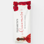 Red & Gold Quinceañera Custom Welcome Banner (Verticaal)
