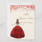 Red Gold Quinceanera Invitation Gold Red Sweet 16 (Achterkant)