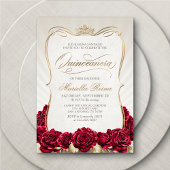 Red Gold Quinceañera Kaart