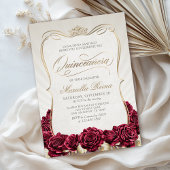 Red Gold Quinceañera Kaart