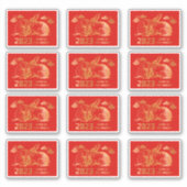 Red Gold Rabbit Chinese nieuwjaarsfestival Sticker (Voorkant)