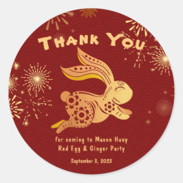 Red Gold Rabbit Fireworks Dank u Stickers