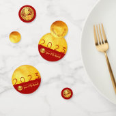 Red Gold Rabbit papercut 2023 Golden Party C Confetti (Groep)