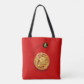Red Gold Rabbit Papercut Chinees nieuwjaar 2023 Tote Bag (Achterkant)