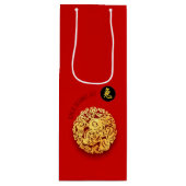 Red Gold Rabbit Papercut Chinees nieuwjaar 2023 WG Wijn Cadeautas (Voorkant)