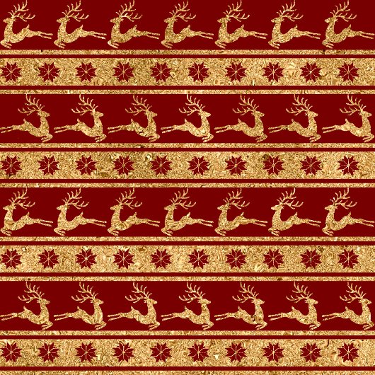 Red Gold Reindeer Luxe Merry Christmas Gift Bag Medium Cadeauzakje