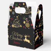 Red Gold Reindeer Merry-kerstboom Bedankdoosjes (Geopend)