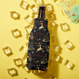 Red Gold Reindeer Merry-kerstboom Flesjeskoeler