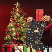 Red Gold Reindeer Merry-kerstboom Kleine Kerstsok