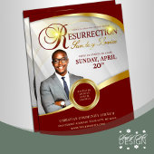 Red & Gold Resurrection Sunday Service Church Flyer