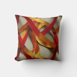 Red Gold Ribbons Kussen