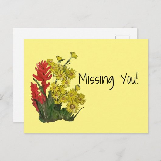 Red Gold Rosy Fireweed Aster Briefkaart (Voorkant / Achterkant)