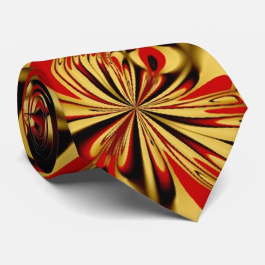 Red Gold Royal Mode Stropdas (Opgerold)