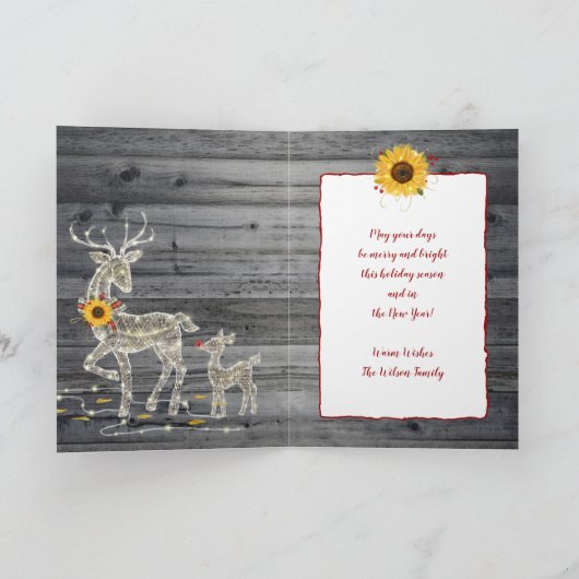 Red Gold Rustige kerstboomfeestdag Kaart (Binnen)