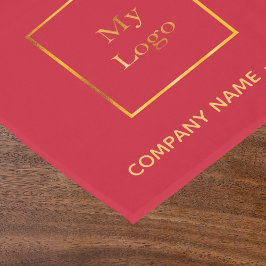 Red gold salon business logo korte tafelloper