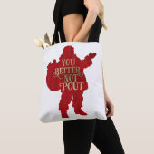 Red & Gold Santa Toy bag You Better Not Pout Tote Bag (Dichtbij)