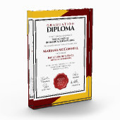 Red Gold School College Universiteitsdiploma Fotoblokken (Links)