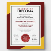 Red Gold School College Universiteitsdiploma Fotoplaat (Voorkant)