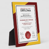 Red Gold School College Universiteitsdiploma Fotoplaat (Zijkant)