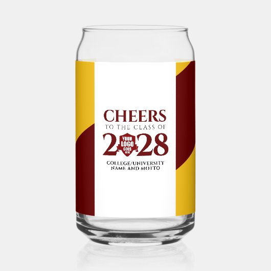 Red Gold School College University Afstuderen Blikvorm Glas (Voorkant)