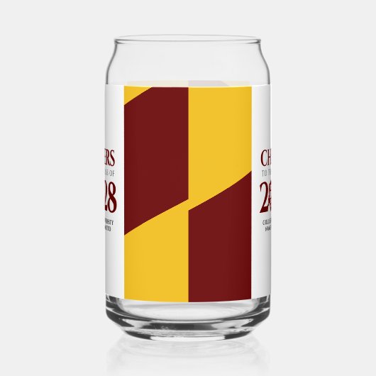 Red Gold School College University Afstuderen Blikvorm Glas (Links)