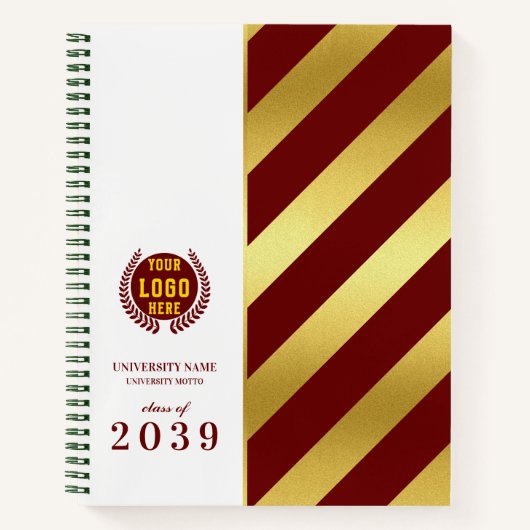 Red Gold School College University Afstuderen Dag Notitieboek (Voorkant)