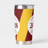 Red Gold School College University Afstuderen Geïsoleerde Drinkbeker (Links)