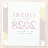 Red Gold School College University Afstuderen Glazen Onderzetter (Achterkant)