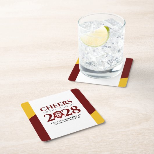 Red Gold School College University Afstuderen Kartonnen Onderzetters (Insitu)