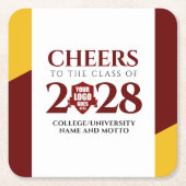 Red Gold School College University Afstuderen Kartonnen Onderzetters (Voorkant)
