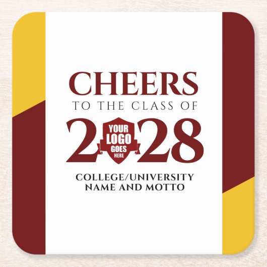 Red Gold School College University Afstuderen Kartonnen Onderzetters (Voorkant)