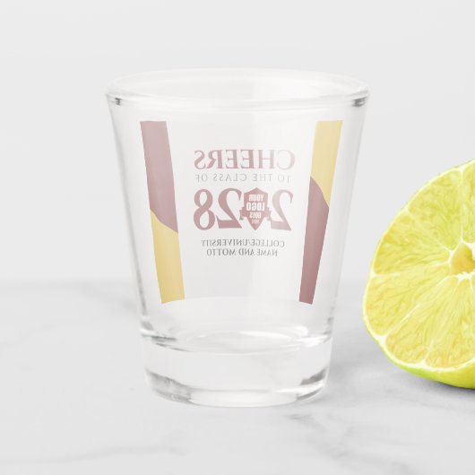 Red Gold School College University Afstuderen Shot Glas (Achterkant)