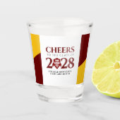 Red Gold School College University Afstuderen Shot Glas (Voorkant)
